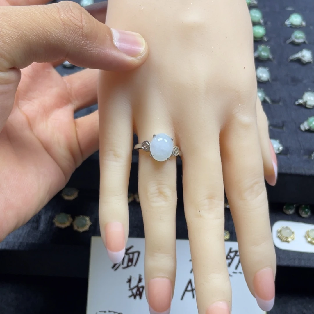 翡翠银S925镶嵌戒指