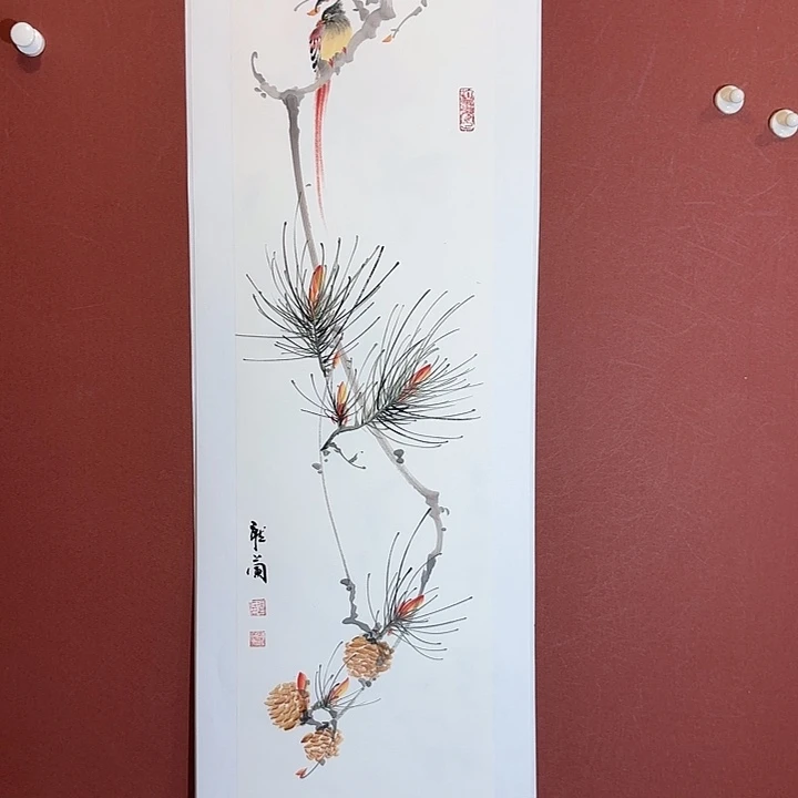 国画听兰老师花鸟