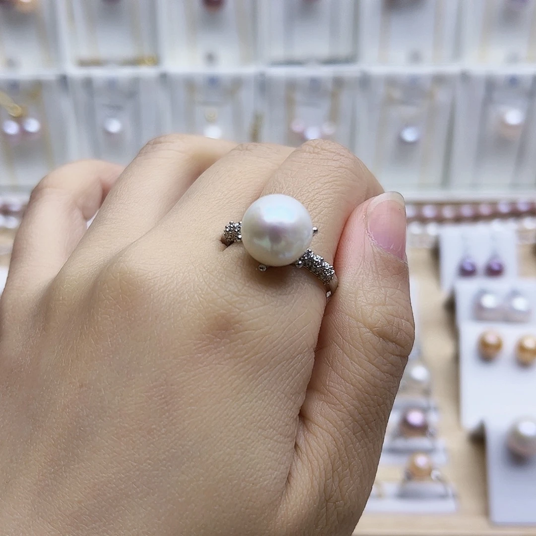 淡水珍珠戒指合金
