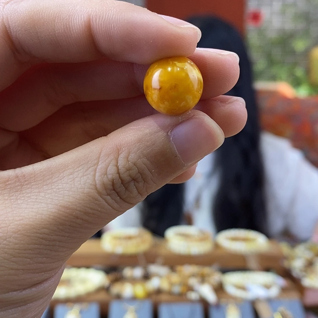 蜜蜡裸石未镶嵌蜜蜡单珠13.5mm