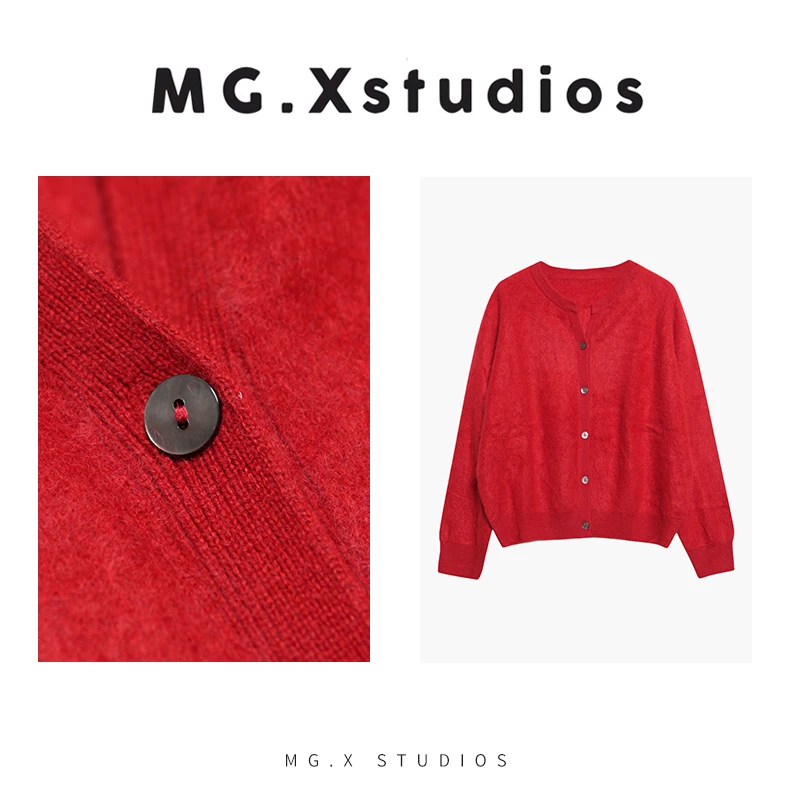 【暖乎乎】MGX圆领山羊绒开衫百搭亲肤上衣M53F5118M2ID