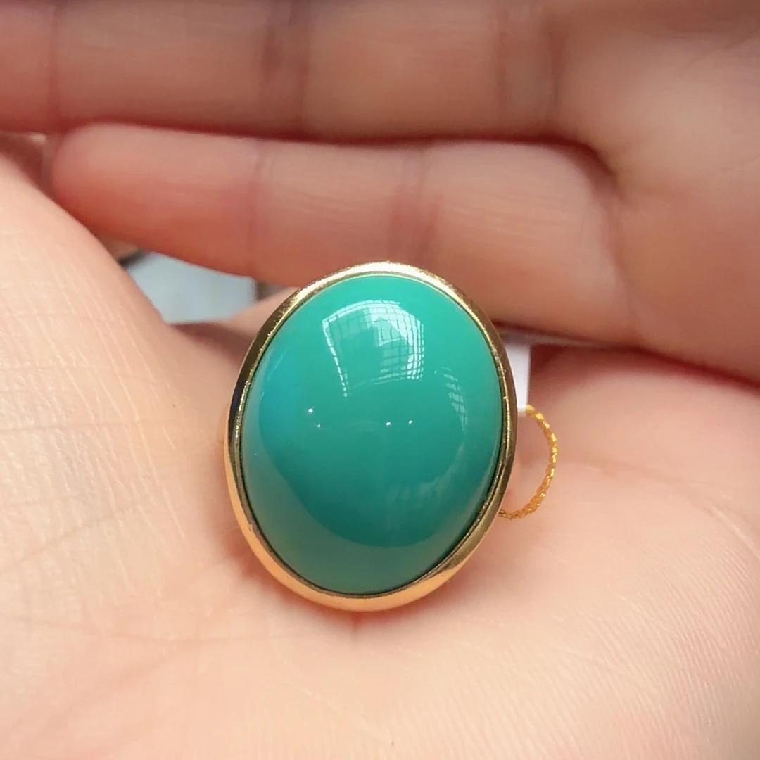 绿松石银S925镶嵌戒指