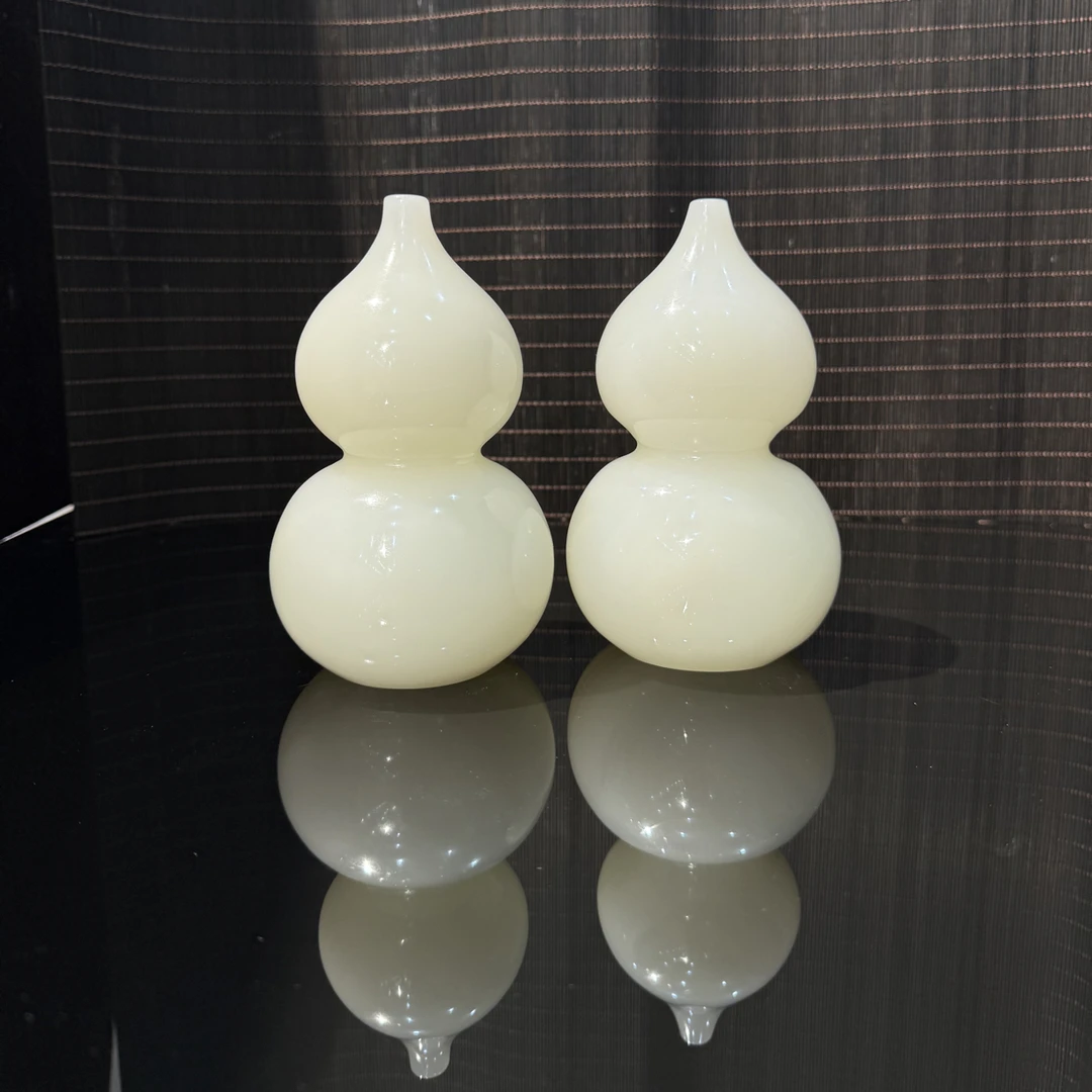 15.5*9cm天然中东阿玉葫芦摆件中式葫芦福禄寓意吉祥摆件送礼品