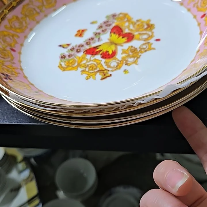 燕***子45%以上骨粉骨瓷微瑕珐琅彩8寸4个深盘6666666