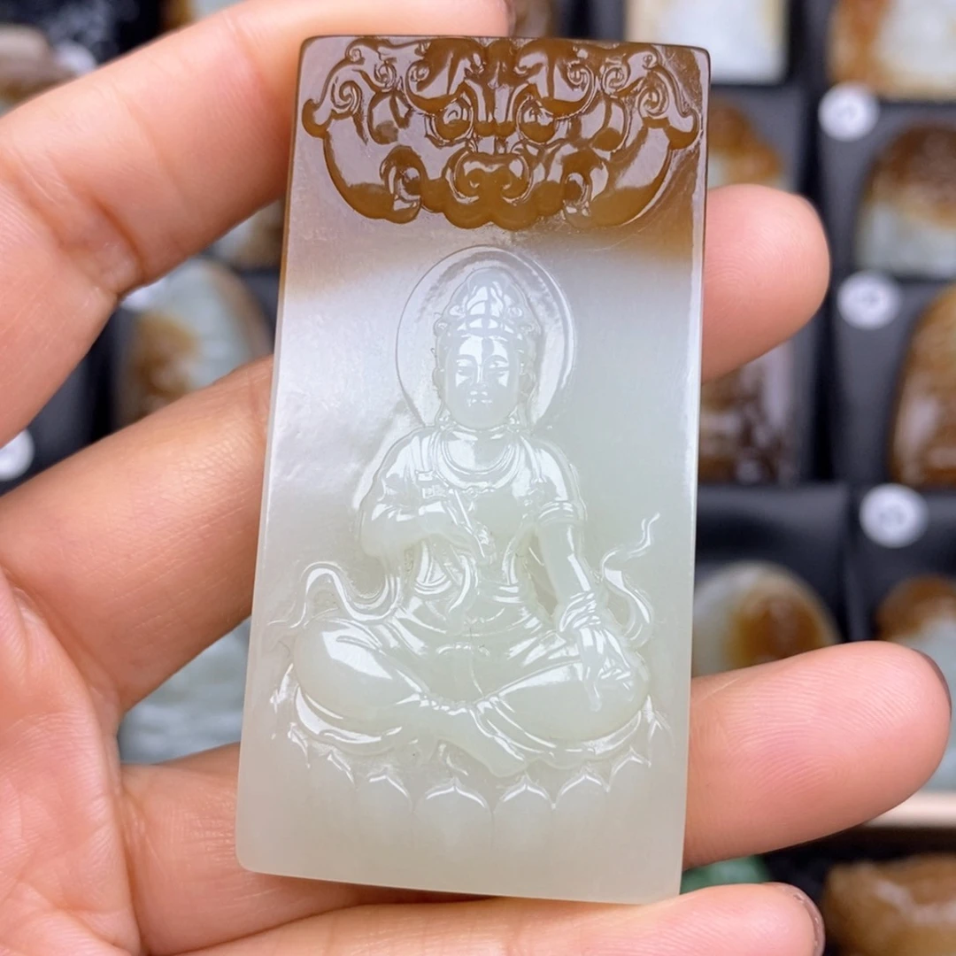 和田玉颈饰未镶嵌天**双