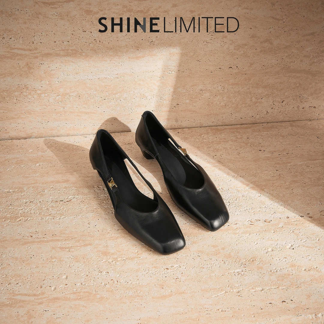 广州手工鞋胎牛皮新款设计师小方头百搭方跟真皮单鞋女G1139