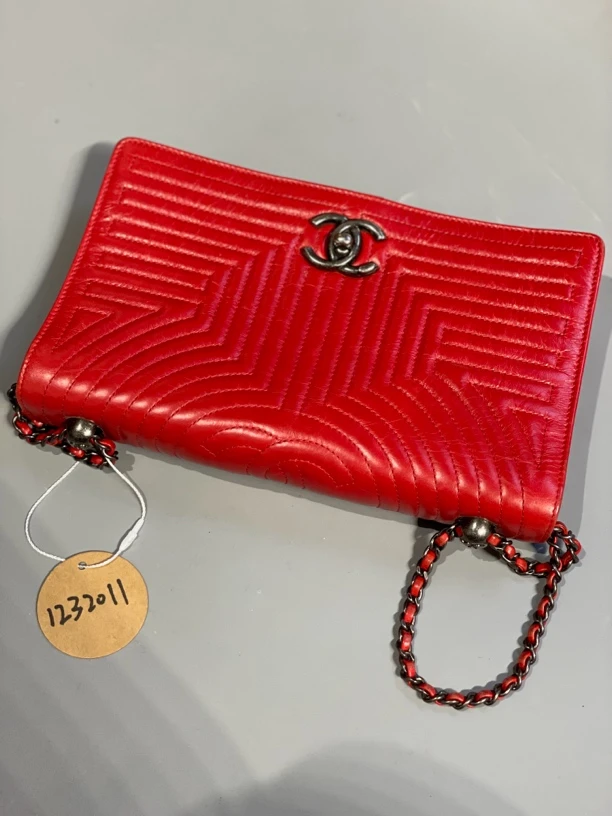 95新 Chanel/香奈儿 夏七中古/Chanel红色单肩包/1232011