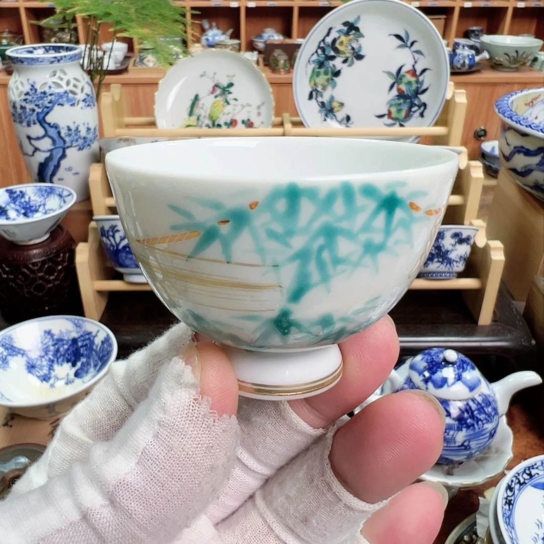 柴窑茶具小盘子茶杯清凤