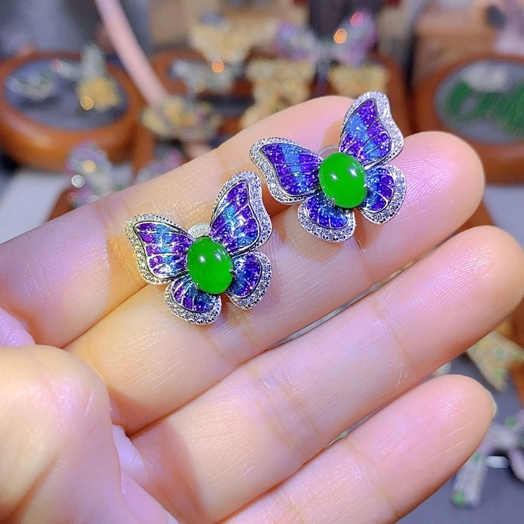 颈饰银S925镶嵌翡翠