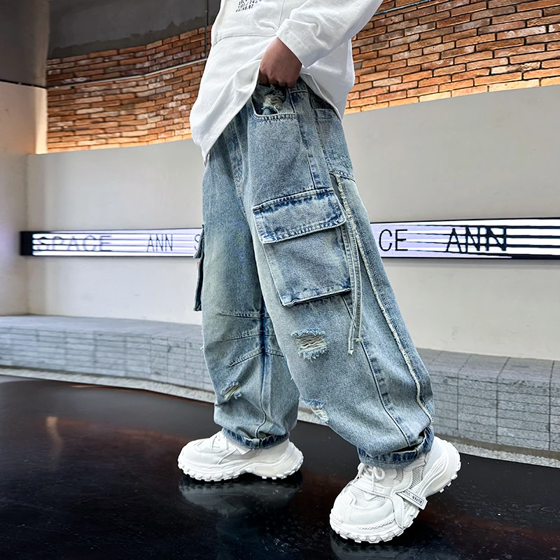 儿童装男童秋装裤子2025新款秋季牛仔裤中大童春秋款休闲男孩长裤