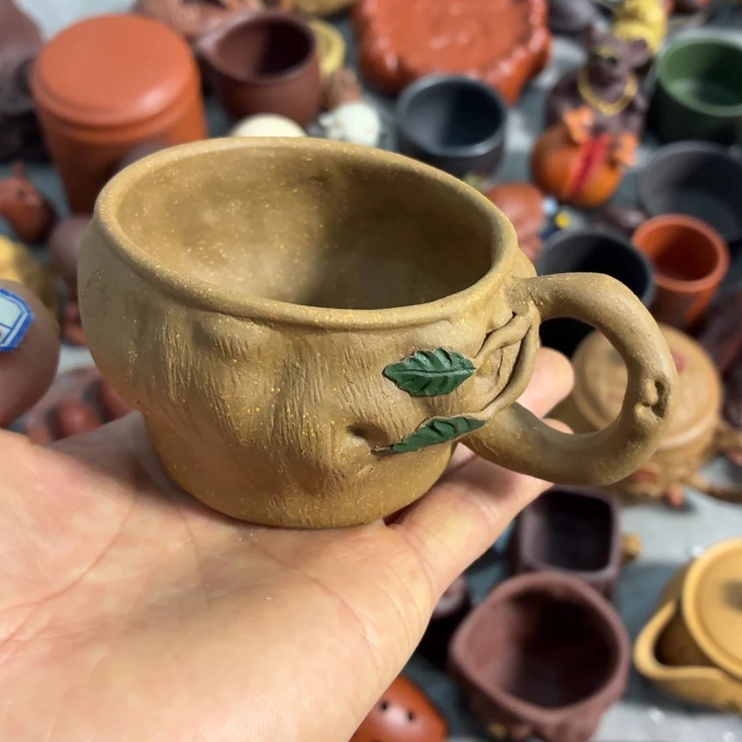 茶杯紫砂放漏放漏放大漏了