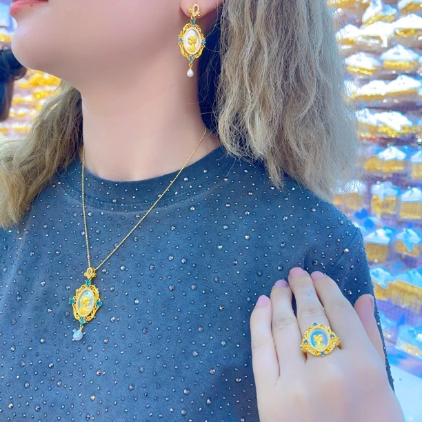 钛钢项链 1474新款三件套首饰耳环项链戒指爆款白搭时尚