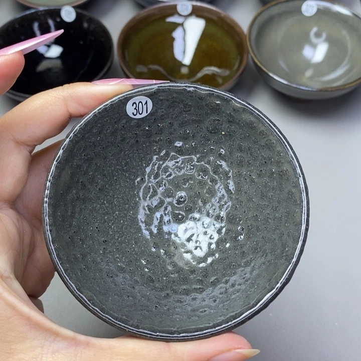 茶盏叫**哥建窑建盏磨底柴烧主人杯