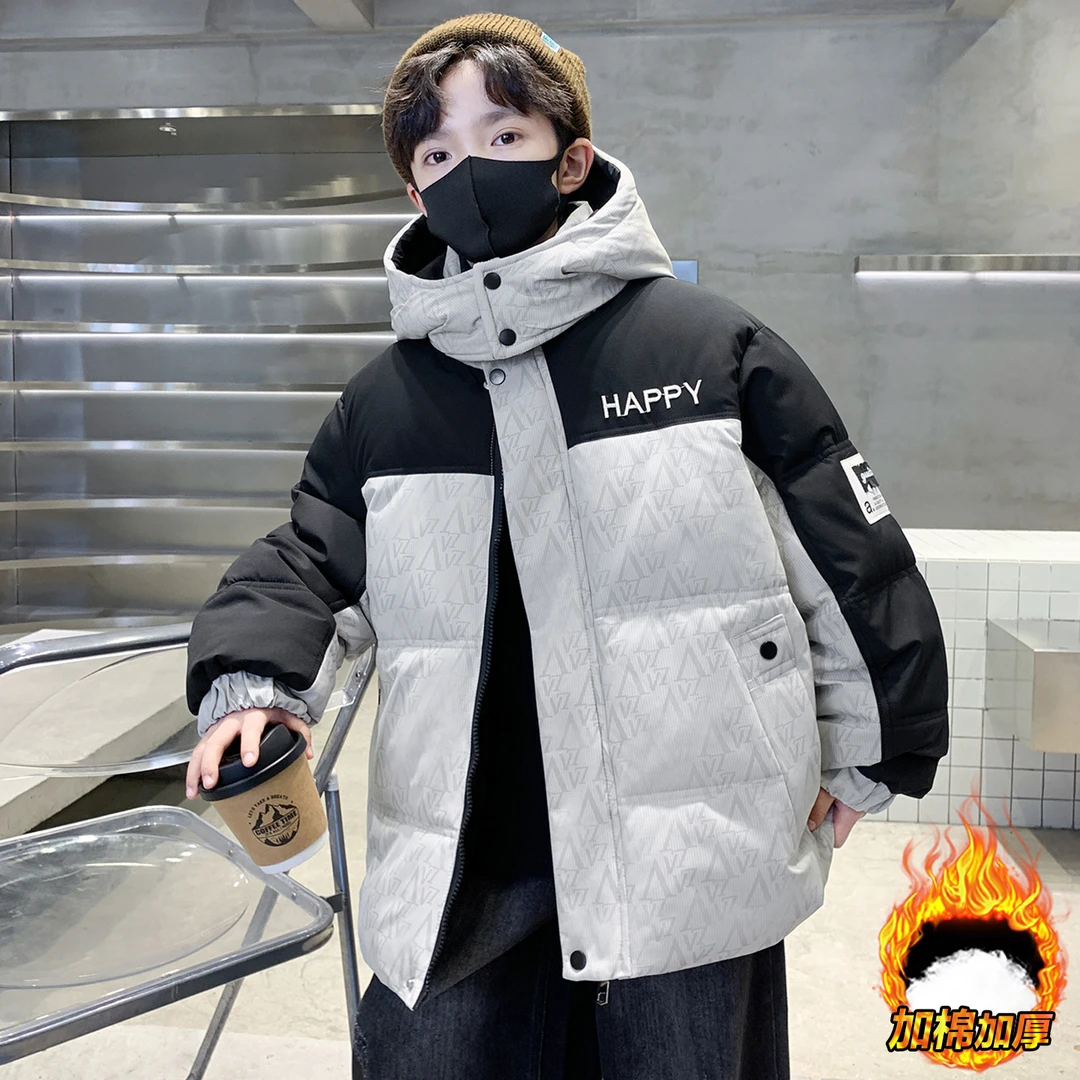 男童冬装棉服加厚6-12岁中大童男孩冬季保暖棉袄儿童帅气棉衣外套