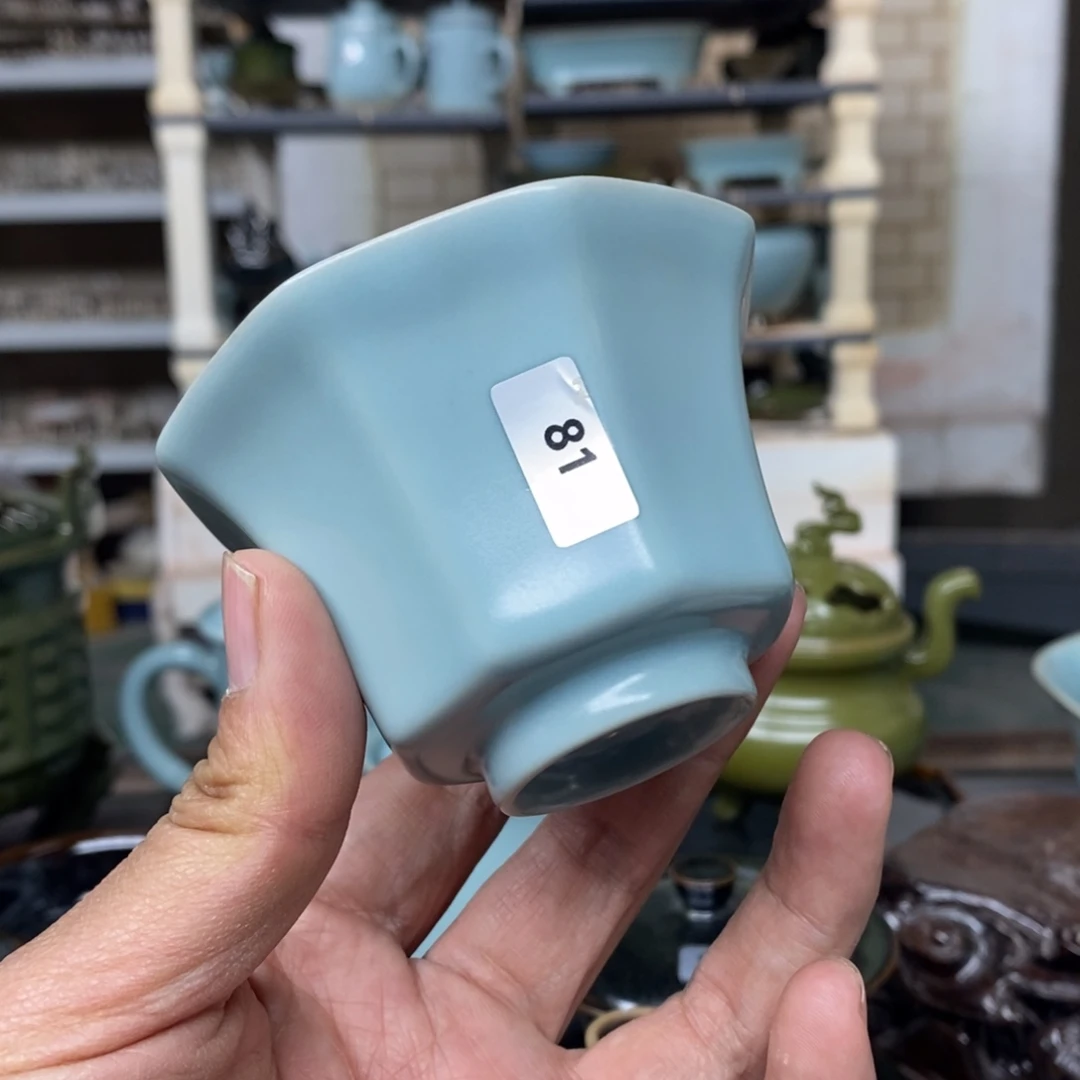 3***7杯子陶瓷抱朴瓷器仿古微瑕