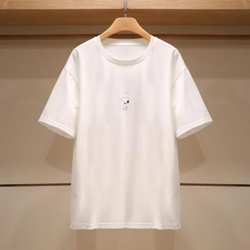 纯棉白色t 恤男款高档品质男装潮牌短袖休闲痞帅修身半袖青年体恤