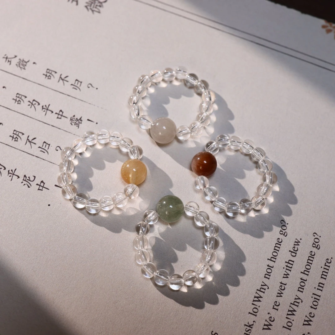 【王火火】天然水晶设计款戒指女小众精致时尚百搭珠宝多样性发一