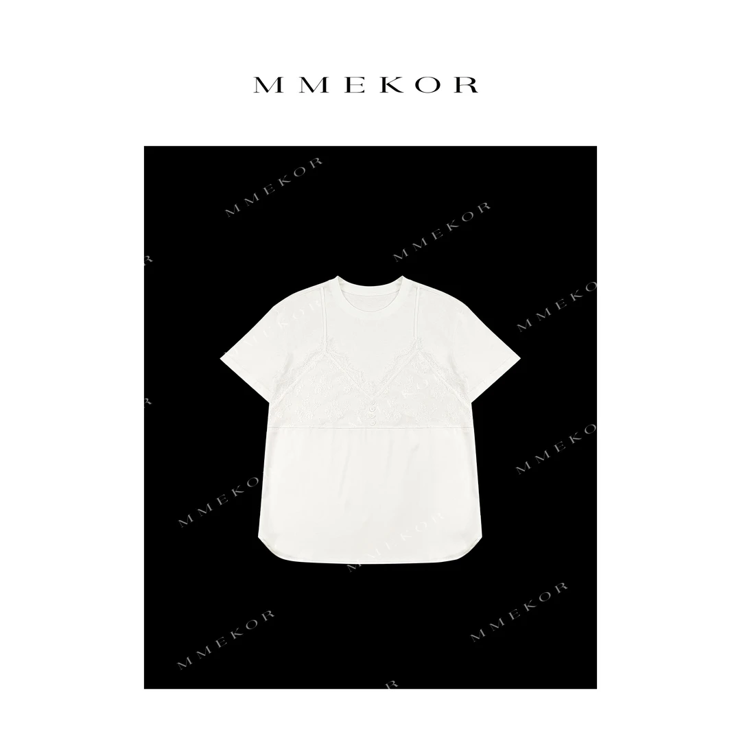 MMEKOR“小艺术家”T恤 2025新款静奢老钱风气质百搭短袖 89736