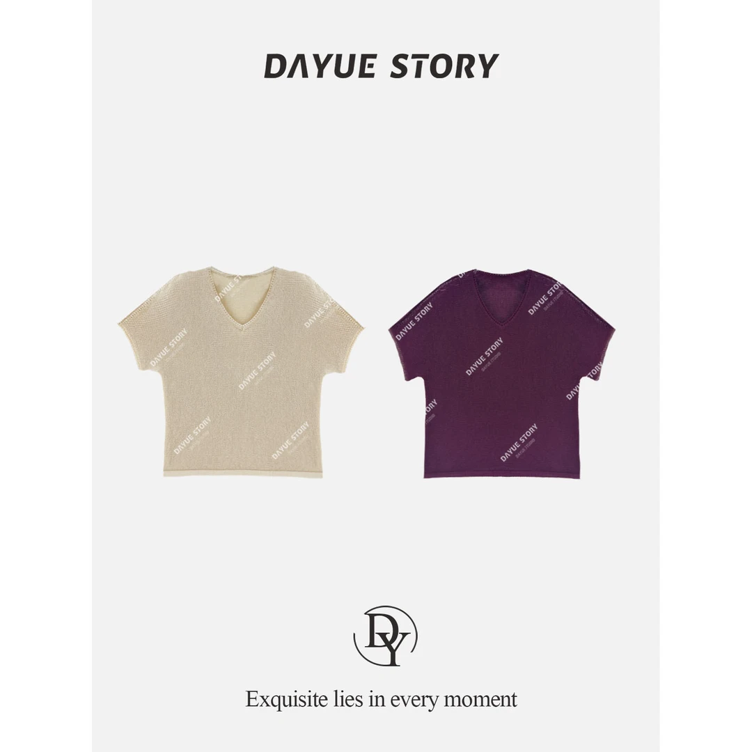 DAYUE【西维娅】上身出奇显瘦~V领设计拉伸脖颈线条!夏百搭针织上衣