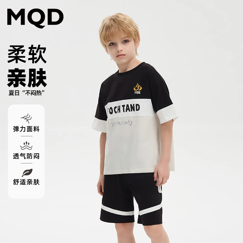 MQD童装儿童24夏新款潮酷休闲运动短袖套装9642W2210