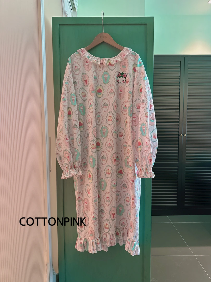 COTTONPINK女装设计师款雪糕筒宽松连衣裙时尚休闲文艺禧娃长裙