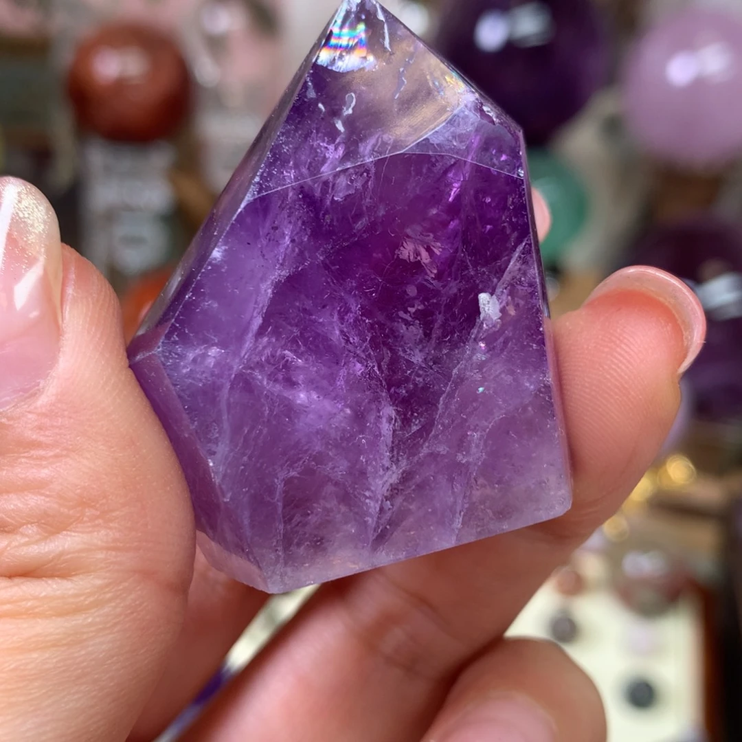 摆件未镶嵌水晶幸*紫水晶柱子