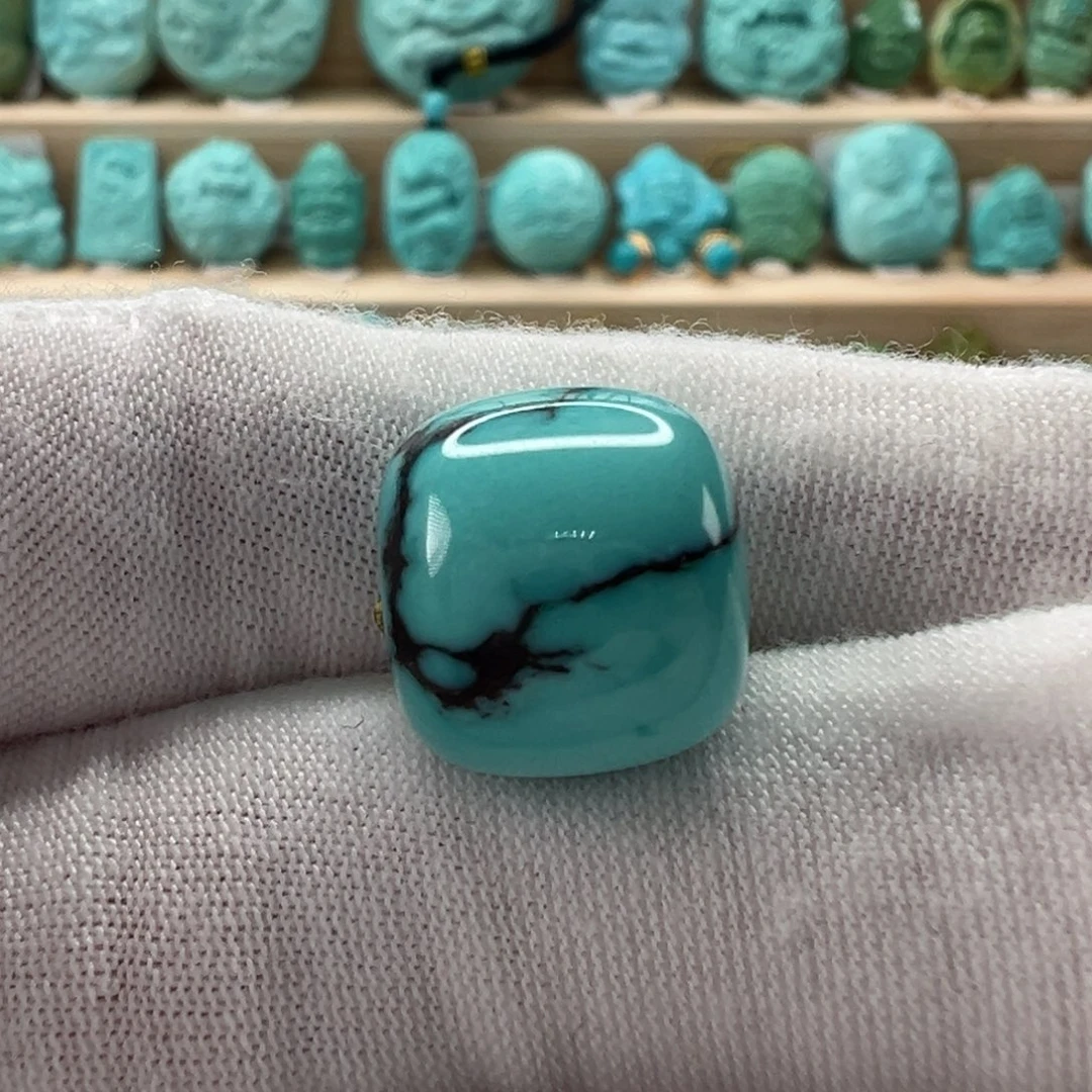 未镶嵌绿松石老型珠13.4x12.5mm