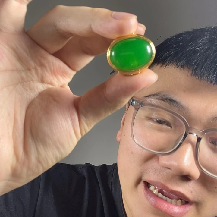 未镶嵌戒指翡翠高端时尚大鸽子蛋戒指