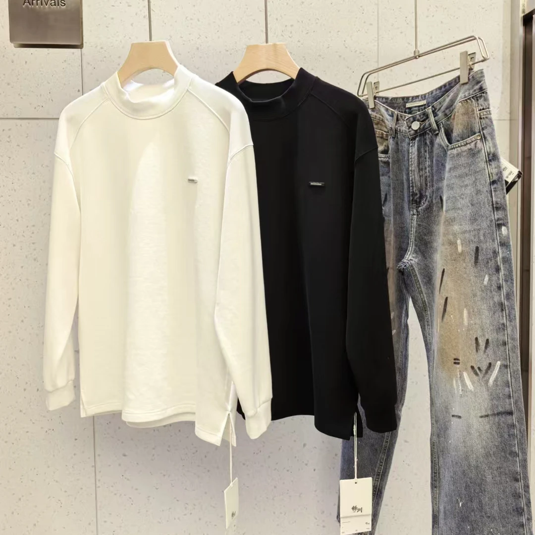 【25787男士徳绒打底卫衣】秋冬新耐磨中领简约宽松打底