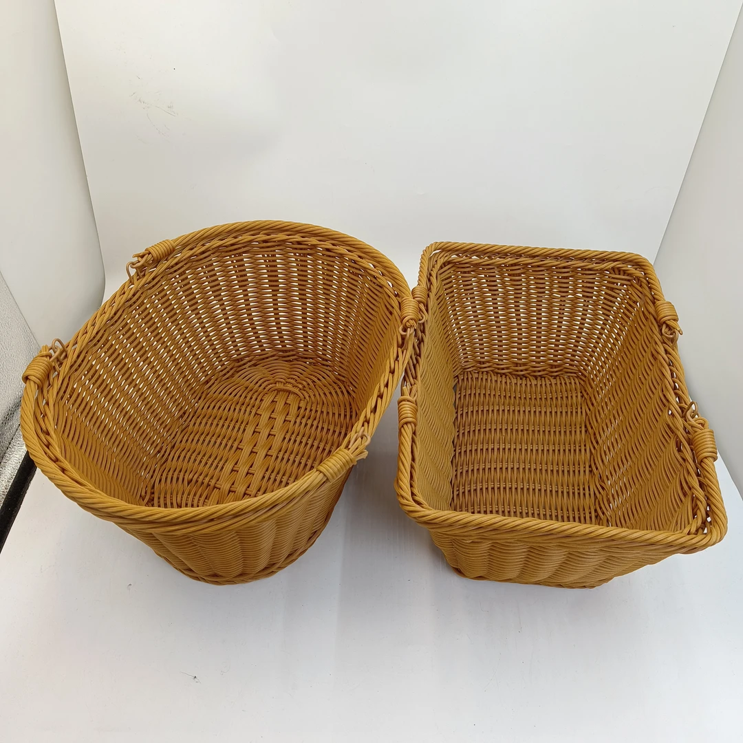 A015+A140仿藤手工编织采购篮购物篮收纳篮