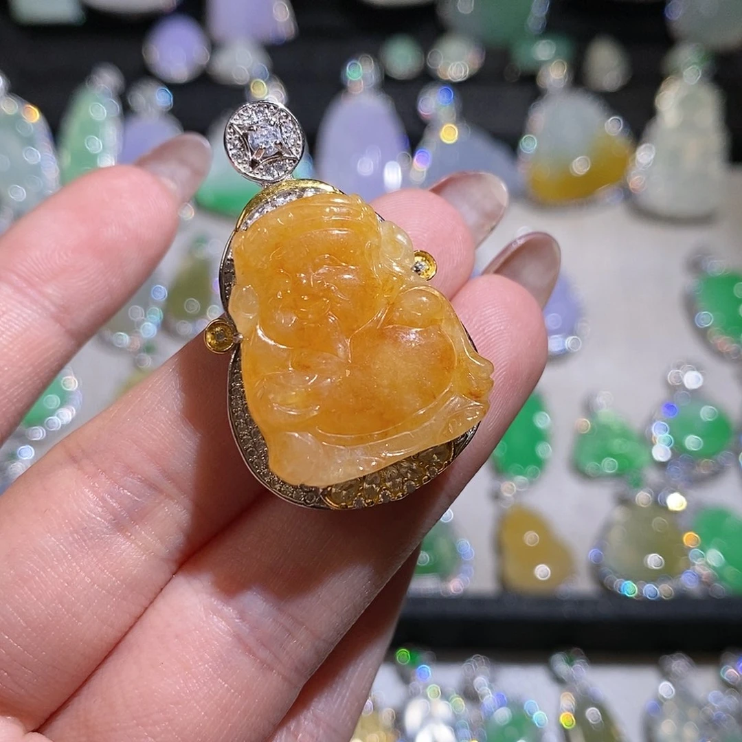 翡翠银S925镶嵌颈饰天然翡翠