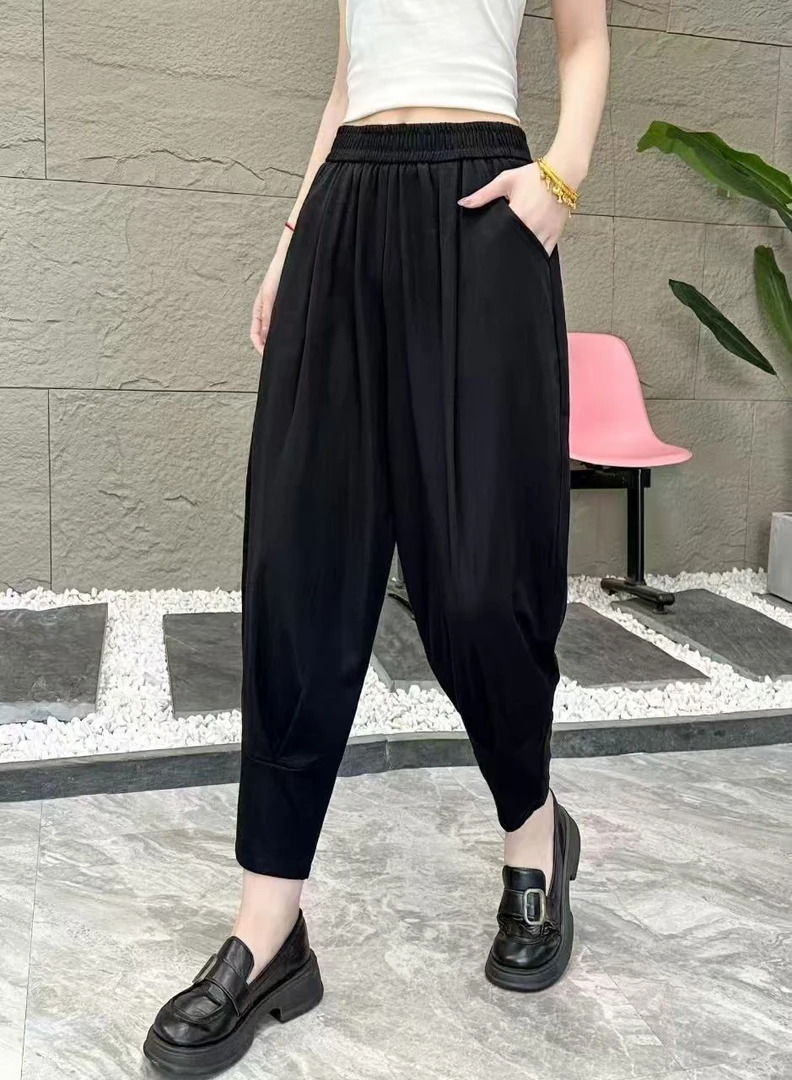 1-8217休闲百搭萝卜款裤