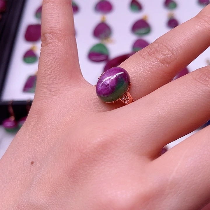 红宝石戒指银S925镶嵌