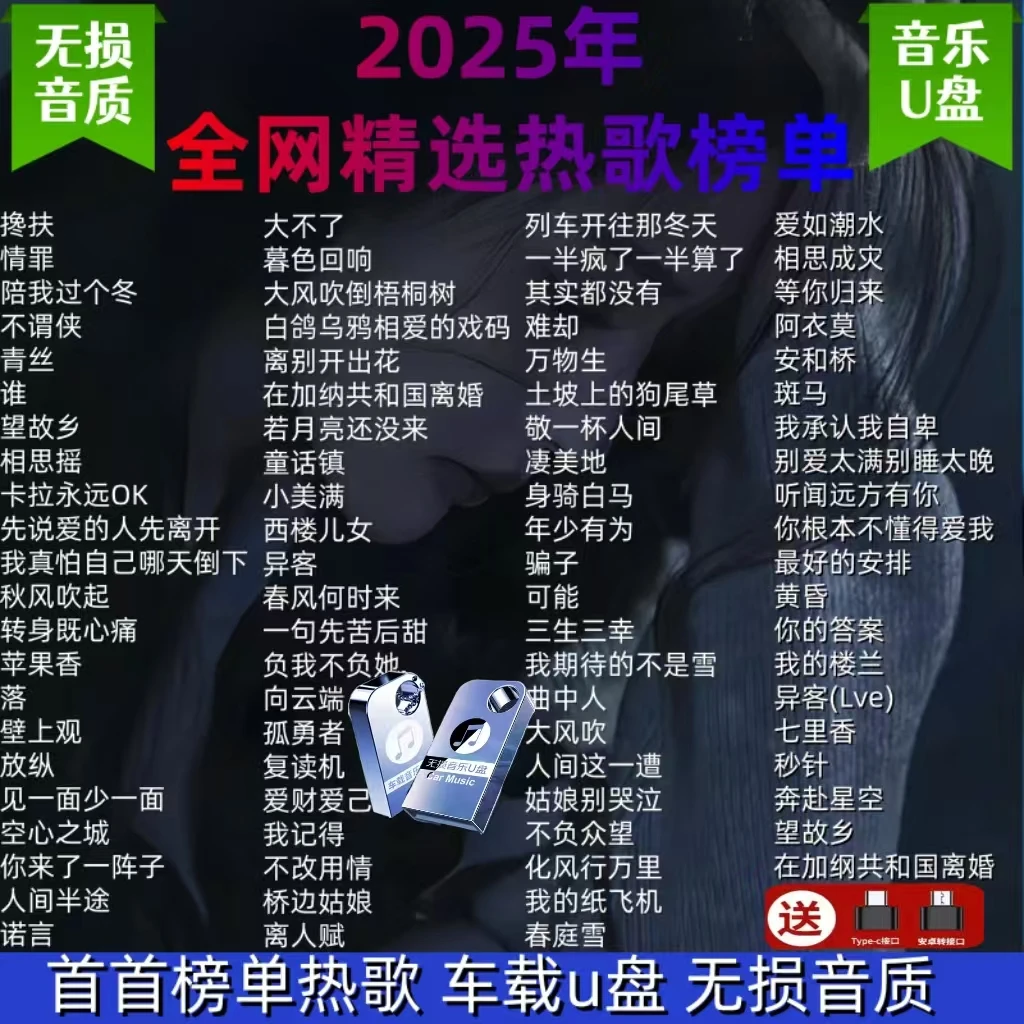 2025火遍抖音热歌汽车载u盘高品质歌曲无损音质柏林之声音乐优盘