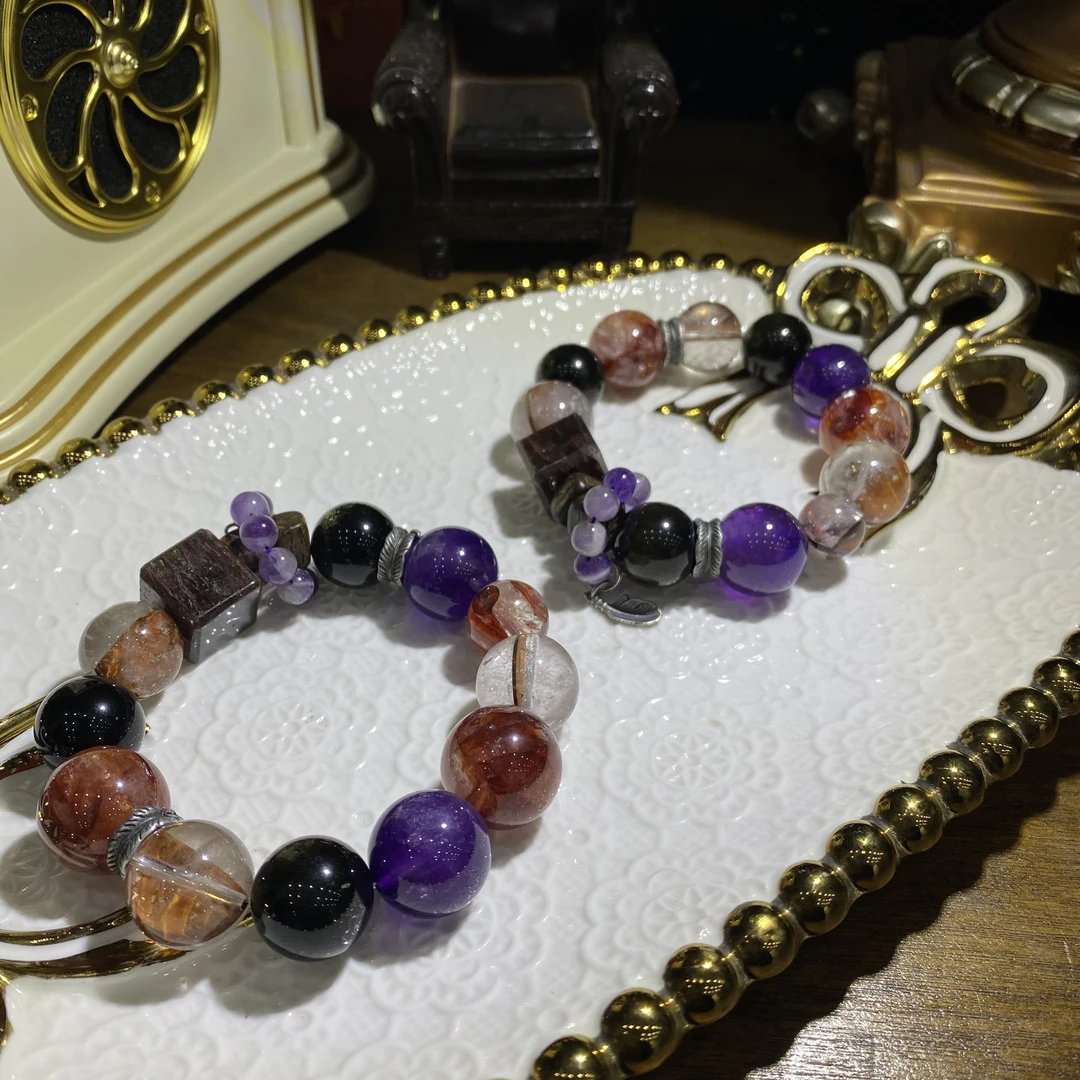 V802-高品质大颗粒天然水晶多宝手串设计款单圈--多样性发其一