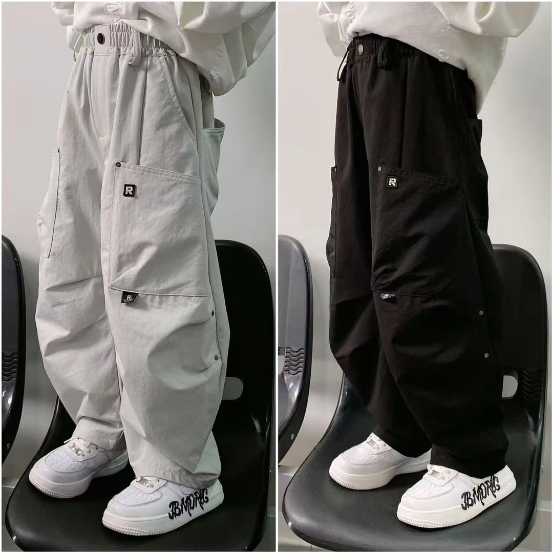 【嘟妈童装】2025男童春季宽松裤中大童薄款休闲长裤子5265