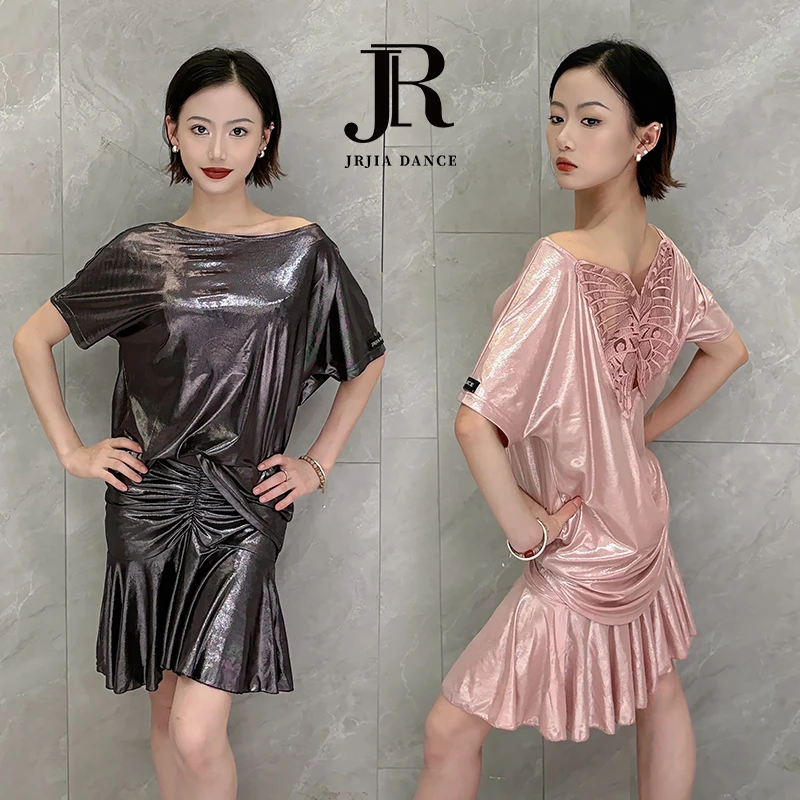 JIA.DANCE新款拉丁舞宽松短袖连衣裙上衣国标练功服女舒适夏R178