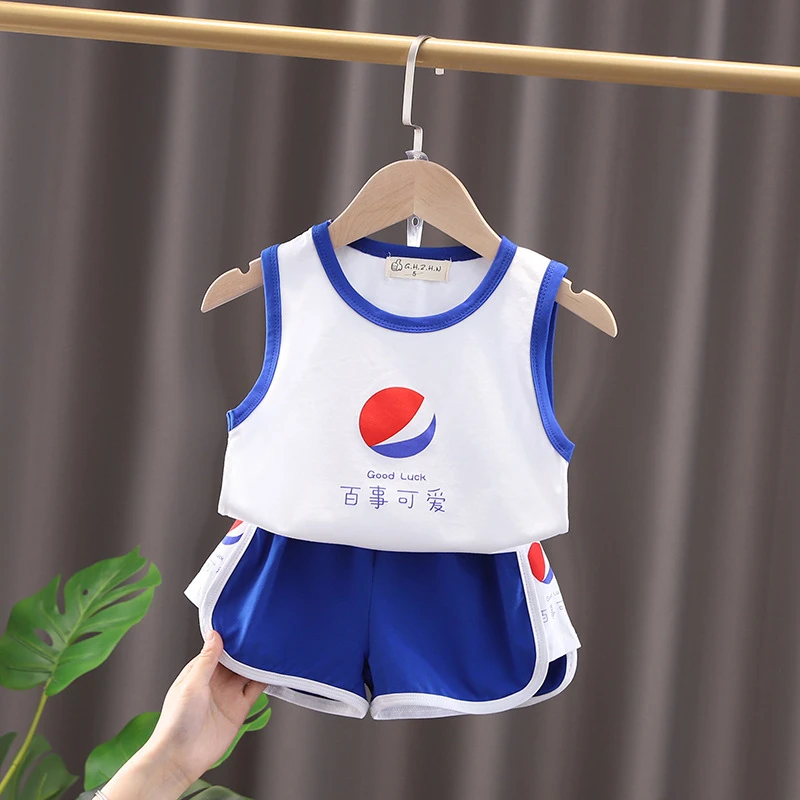 儿童背心套装新款男童夏季潮流婴儿纯棉宝宝无袖短裤两件套潮其他