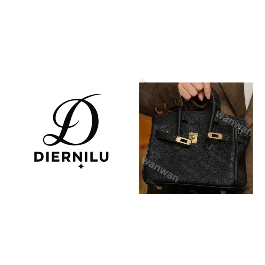 【晚晚真皮高定】20CM原创高定真皮黑色BK-J005