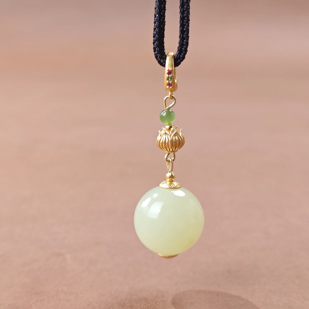 和田玉黄玉16m单珠吊坠 16MYZ 多样性发一