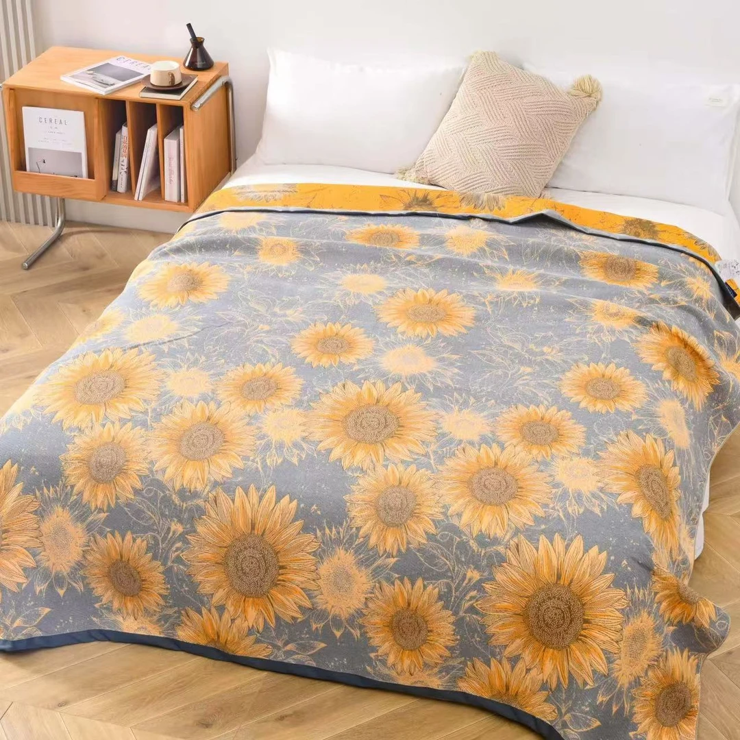 【向日葵】200*230cm轻奢四季通用纱布盖毯多功能毯可铺可盖