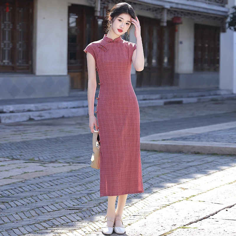 棉麻旗袍改良复古文艺范新款夏季日常少女轻款小个子连衣裙气质夏
