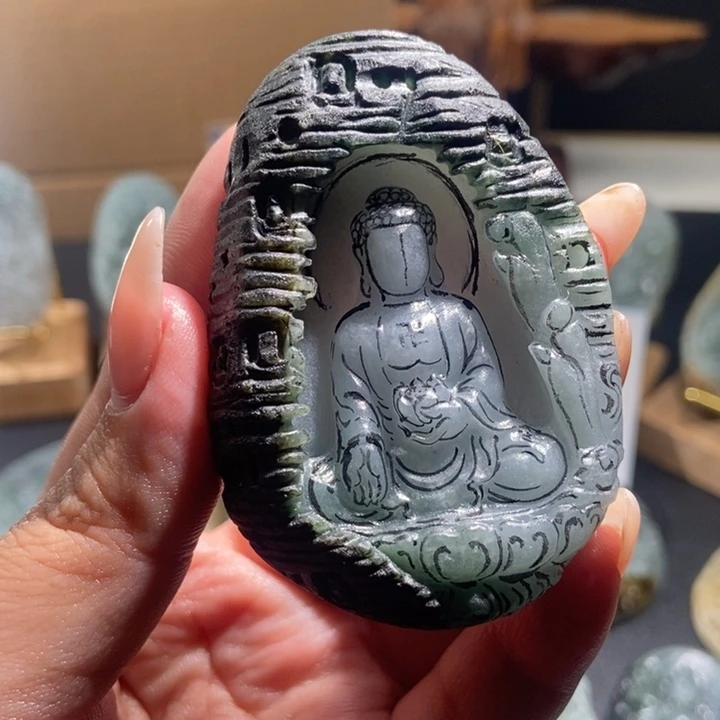 赵***之定制翡翠未镶嵌阿弥陀佛