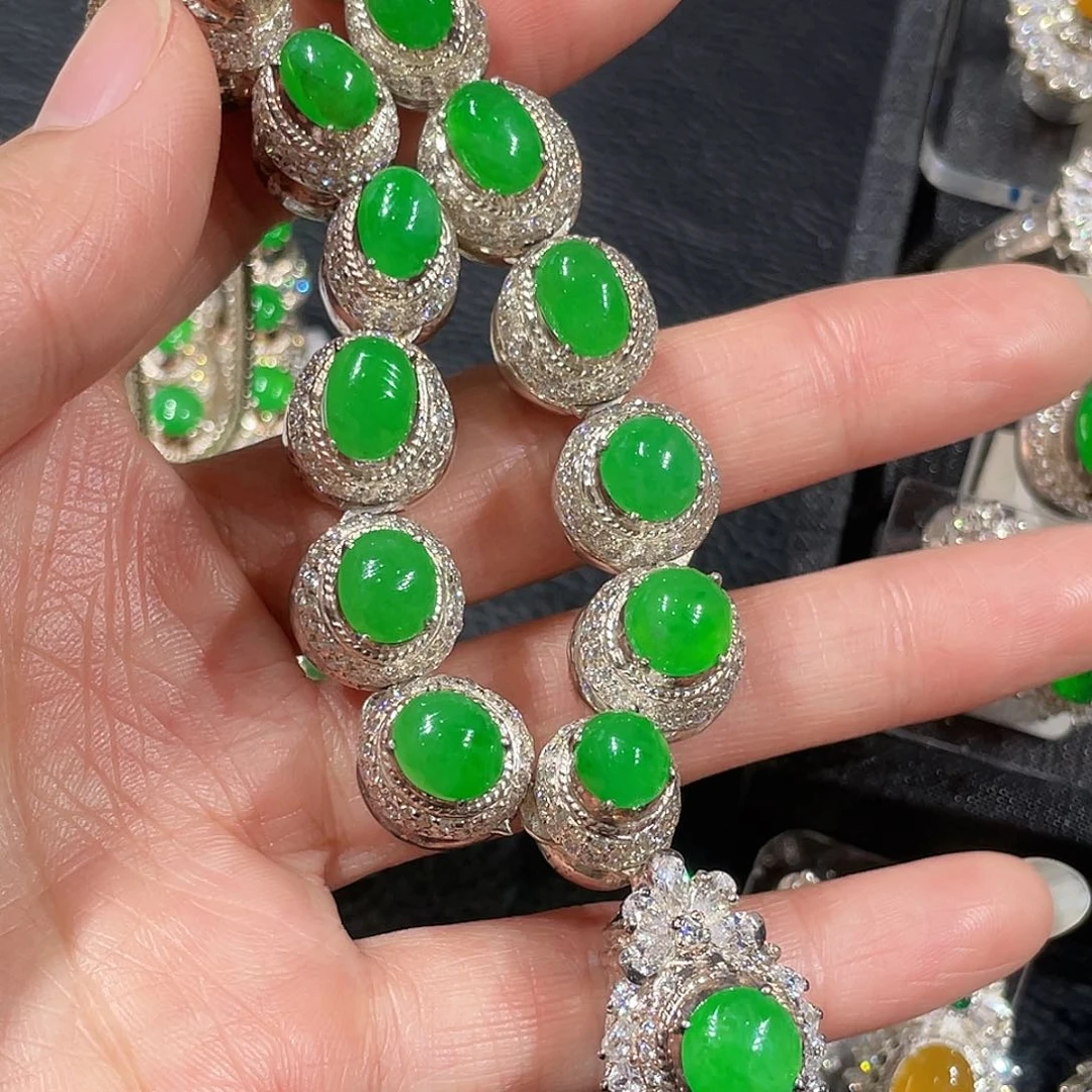 未镶嵌定制翡翠薰套链