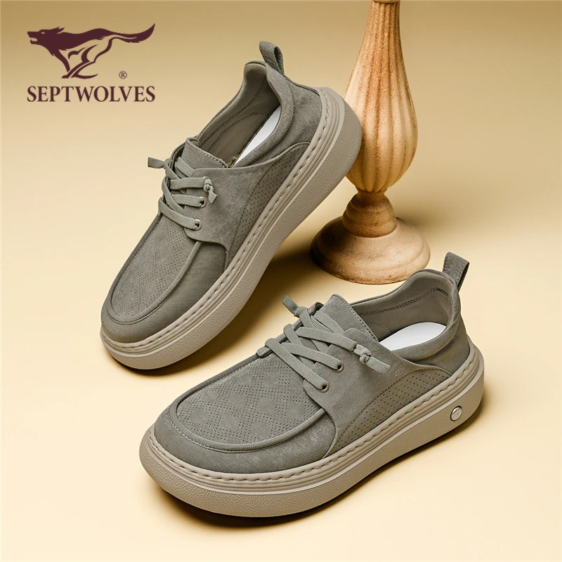 七匹狼男鞋一脚蹬透气工装鞋夏季新款软底勃肯鞋休闲布鞋轻便9812