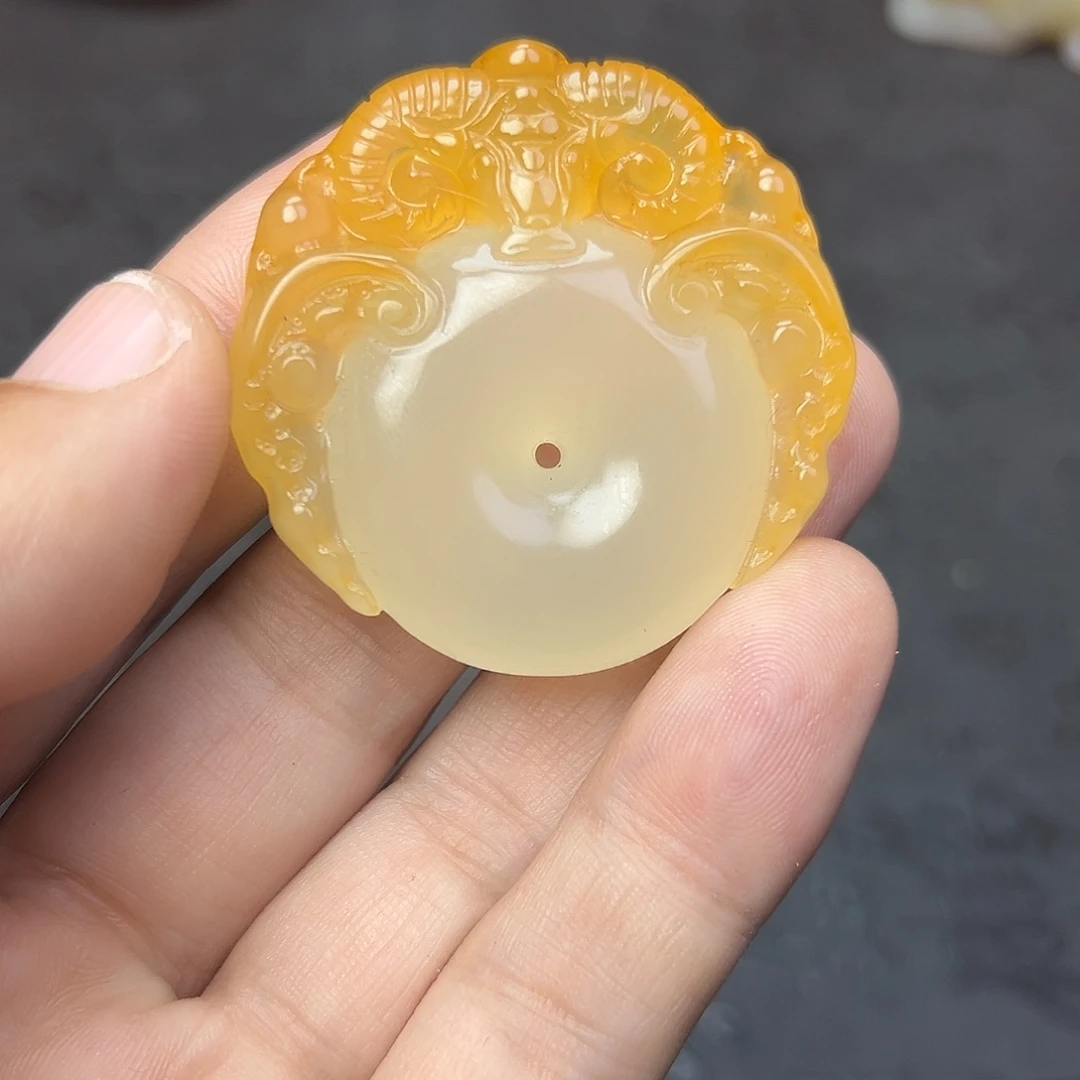 青***斗玛瑙/玉髓未镶嵌时尚潮流手把件吊坠