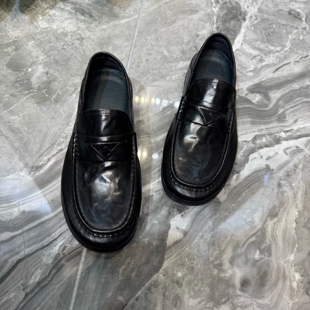 一脚蹬车缝线豆豆鞋皮鞋潮流休闲男鞋乐福鞋时尚厚底