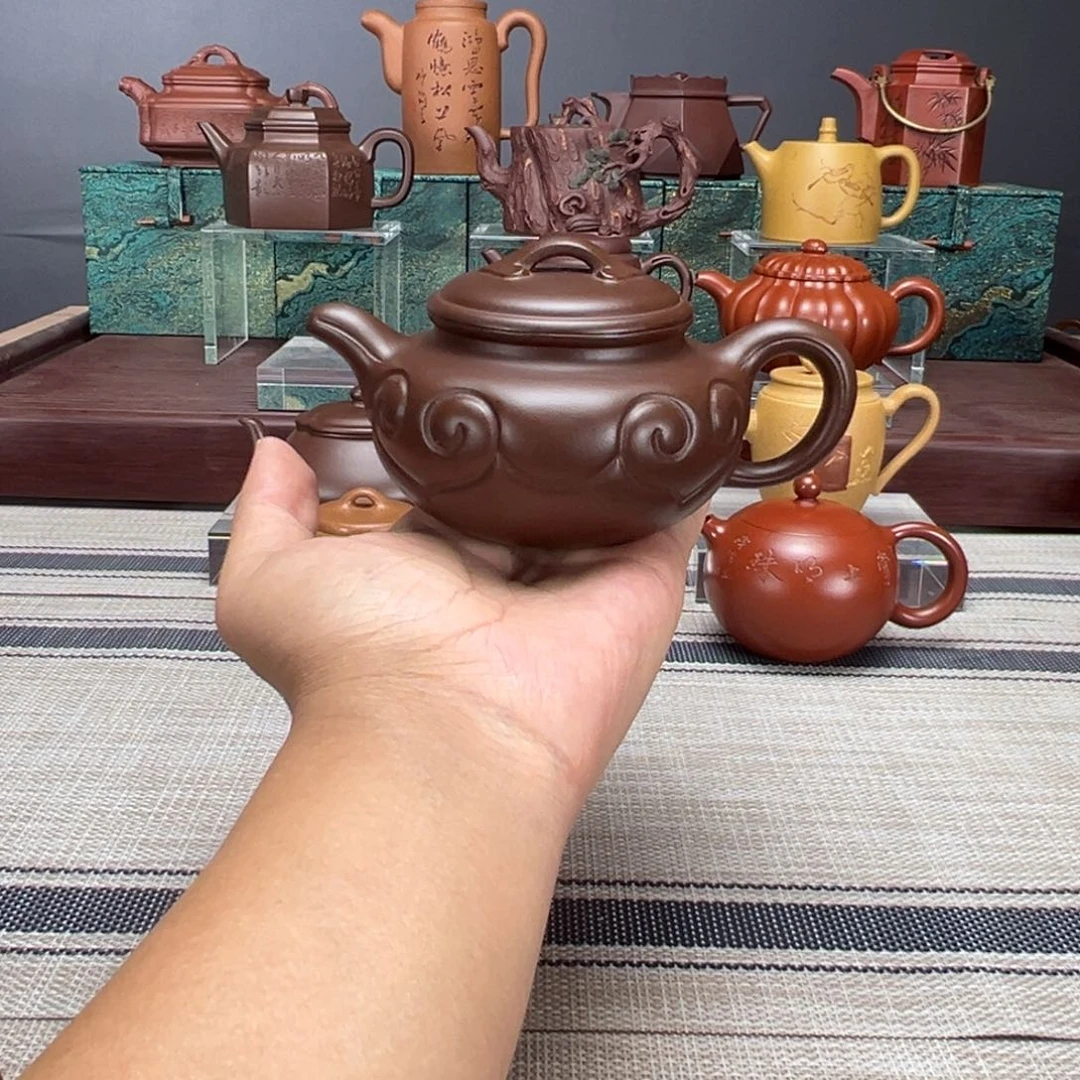 茶壶紫砂如意仿古200CC紫泥