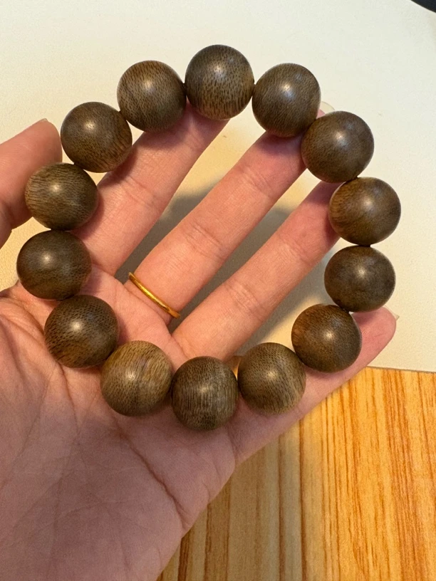 芽庄白奇楠熟结16mm天然沉香手串