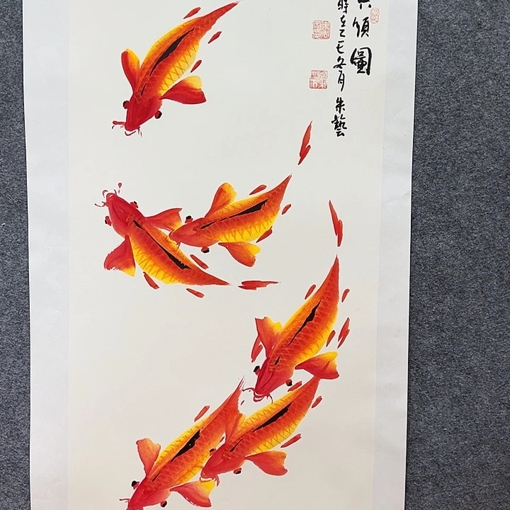 国画知鱼之乐纯手绘